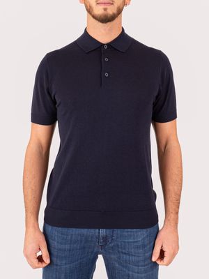 1. Polo slim fit homme Paolo Pecora Milano en maille de coton Bleu