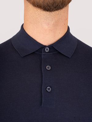 4. Polo slim fit homme Paolo Pecora Milano en maille de coton Bleu
