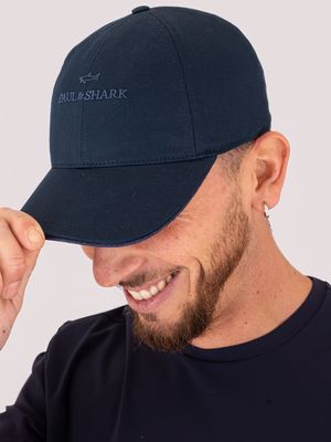 1. Cappello Baseball Uomo Paul&Shark in Cotone con Logo Ricamato Blu