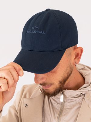 2. Cappello Baseball Uomo Paul&Shark in Cotone con Logo Ricamato Blu