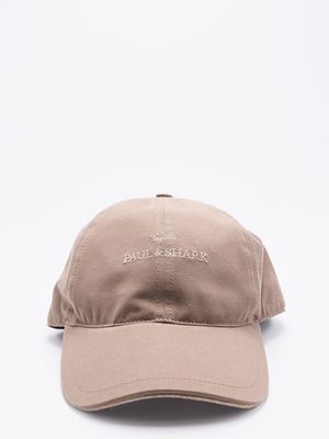 2. Cappello Baseball Uomo Paul&Shark in Cotone con Logo Ricamato Tortora