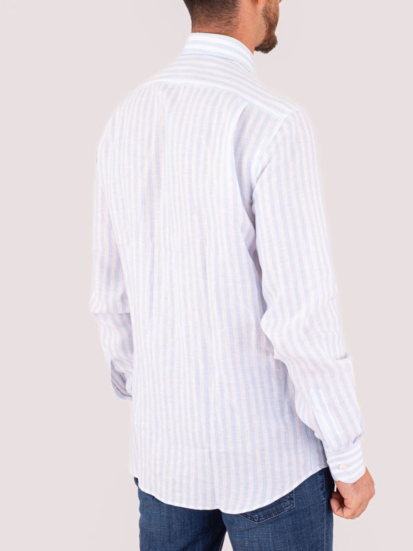 3. Camicia uomo Paul & Shark in lino a righe Slim Fit Righe Celeste PAUL & SHARK 26413162cf