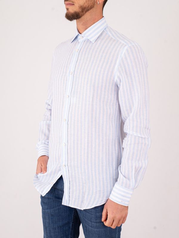 2. Camicia uomo Paul & Shark in lino a righe Slim Fit Righe Celeste PAUL & SHARK 26413162cf