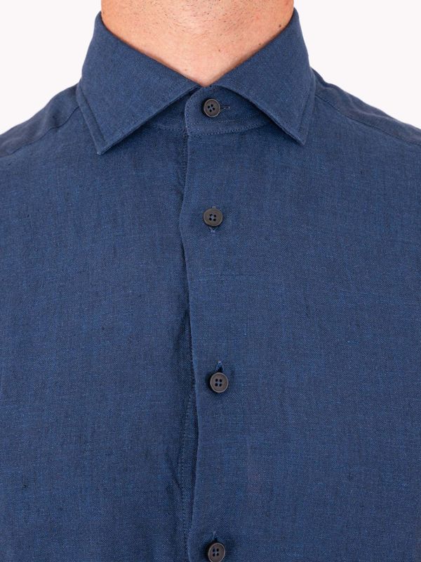 4. Xacus Men's Pure Linen Shirt - Evolution-Regular Fit Blue Xacus 11297.848ml
