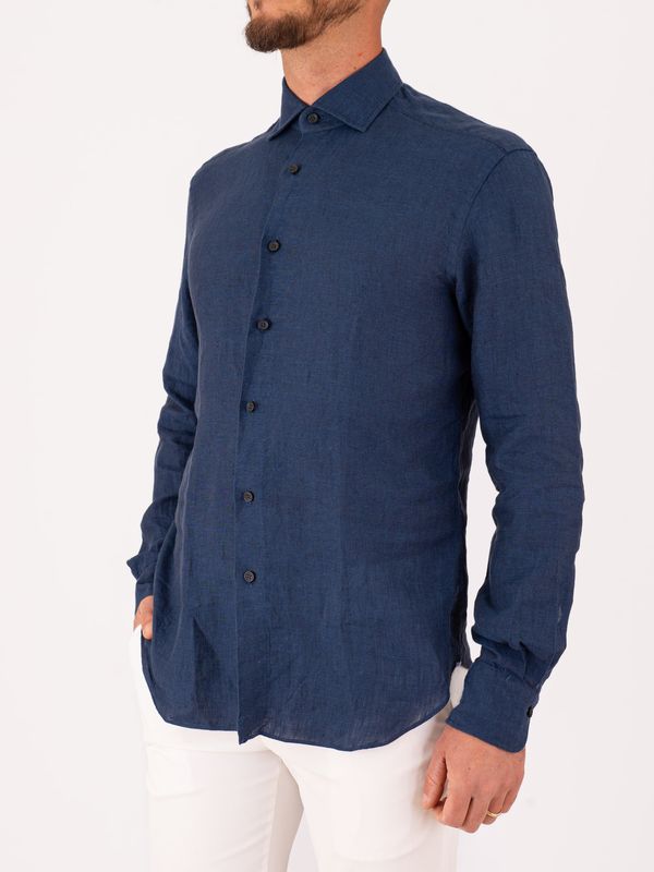 2. Xacus Men's Pure Linen Shirt - Evolution-Regular Fit Blue Xacus 11297.848ml