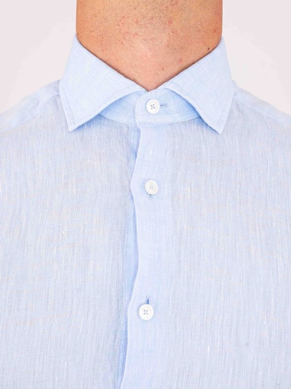4. Xacus Men's Pure Linen Shirt - Evolution-Regular Fit Celeste Xacus 11297.848ml