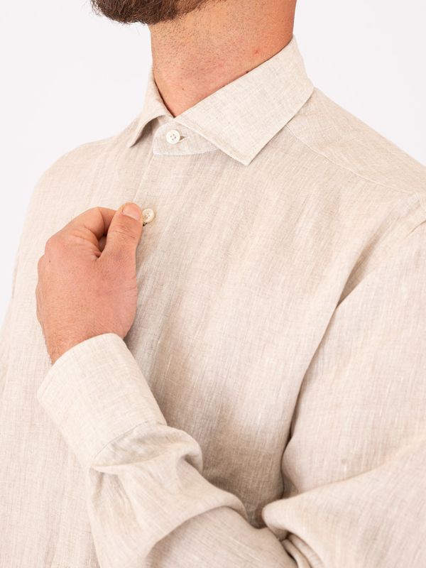 4. Xacus Men's Pure Linen Shirt - Evolution-Regular Fit Ecru Xacus 11297.848ml