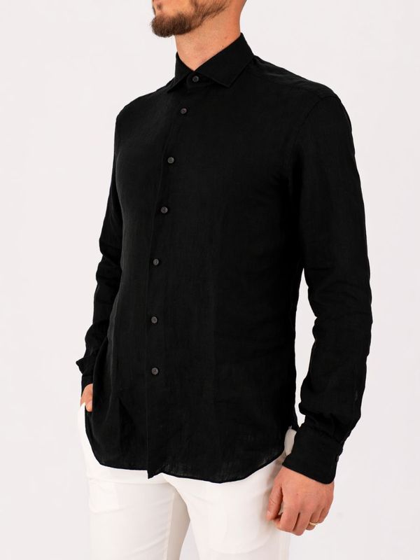 2. Xacus Men's Pure Linen Shirt - Evolution-Regular Fit Black Xacus 11297.848ml