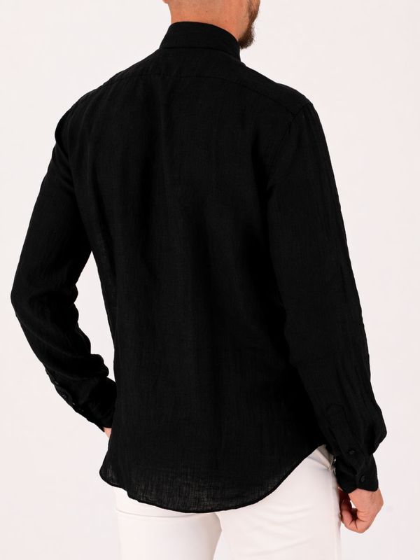 3. Xacus Men's Pure Linen Shirt - Evolution-Regular Fit Black Xacus 11297.848ml