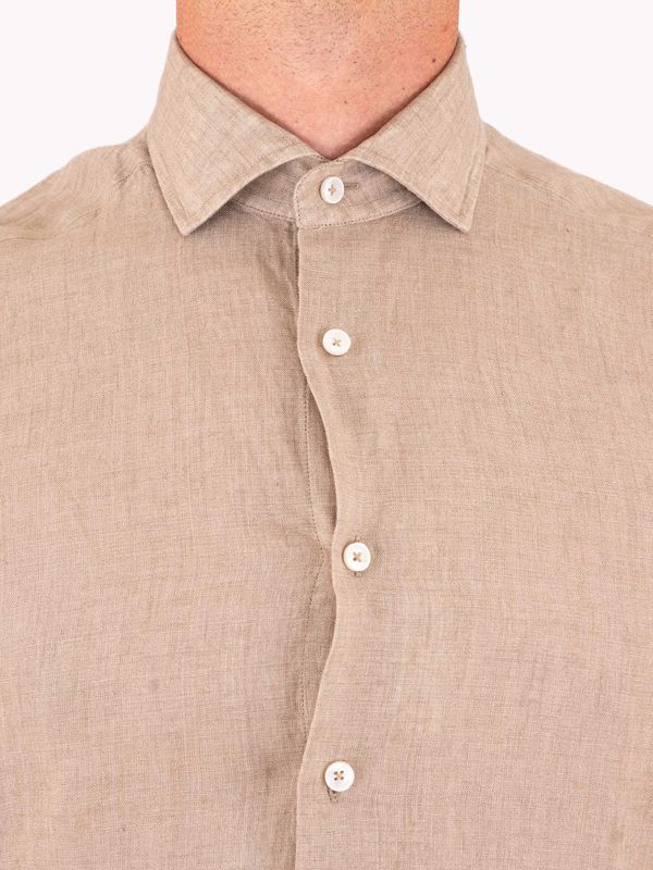 4. Camicia uomo Xacus in puro lino Evolution-Regular Fit Tortora Xacus 11297.848ml