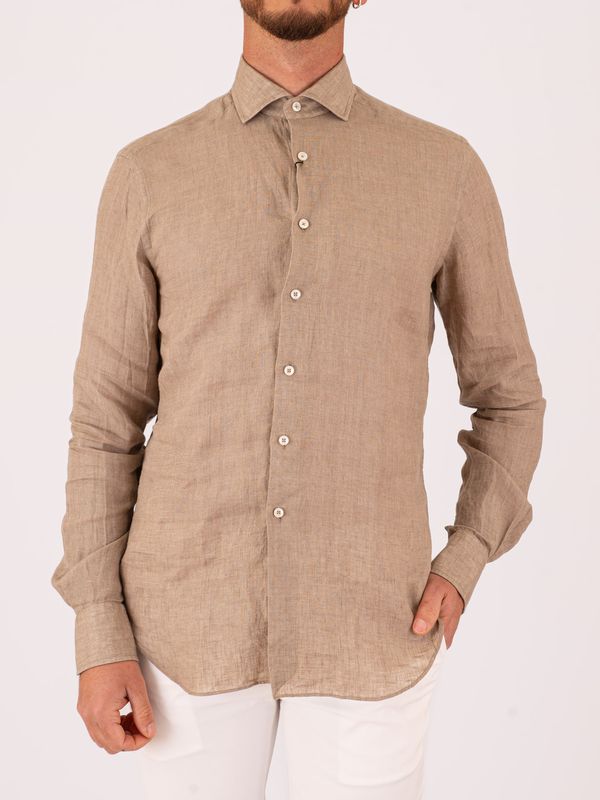 Xacus Men's Pure Linen Shirt - Evolution-Regular Fit Turtledove Xacus