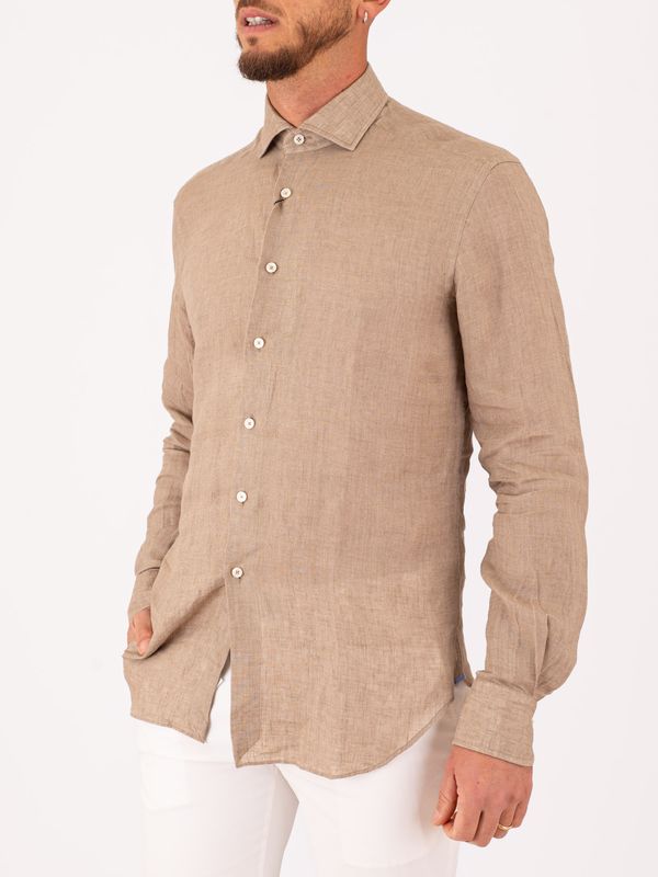 2. Camicia uomo Xacus in puro lino Evolution-Regular Fit Tortora Xacus 11297.848ml
