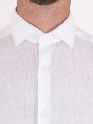 4. Camicia uomo Xacus in puro lino Evolution-Regular Fit Bianco