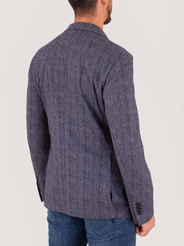 3. Manuel Ritz men's cotton jacket with classic lapels Blue MANUEL RITZ 4032g2728mc263270