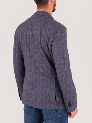 3. Veste en coton pour homme Manuel Ritz avec revers classiques Bleu