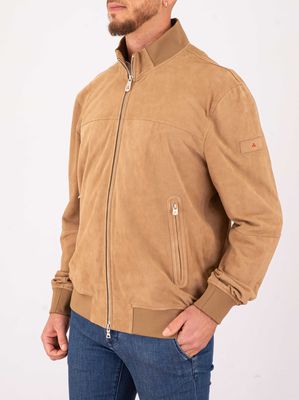 2. Veste en cuir pour homme Peuterey, au design épuré et aux lignes essentielles. Beige