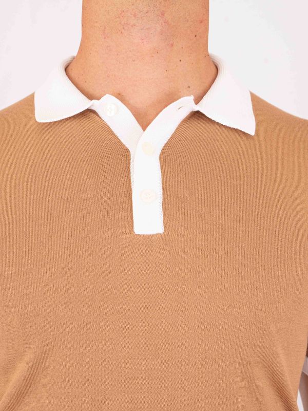 4. Polo en coton pour homme Peuterey avec détails contrastés Chameau Peuterey peu583399012433