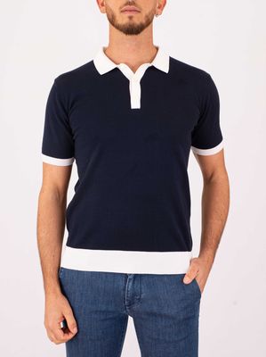 1. Polo uomo Peuterey in cotone con dettagli in contrasto Blu