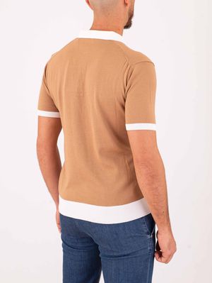 3. Polo en coton pour homme Peuterey avec détails contrastés Chameau