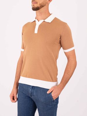 2. Polo en coton pour homme Peuterey avec détails contrastés Chameau