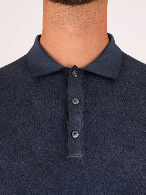 4. Peuterey men's polo shirt in cotton with three-dimensional workmanship Blue Peuterey peu584299012446