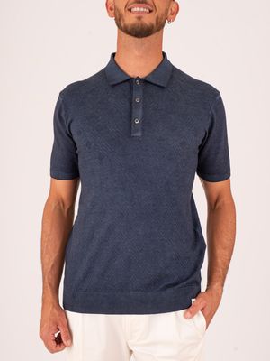 1. Polo Peuterey pour homme en coton avec finitions tridimensionnelles Bleu
