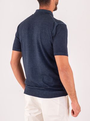 3. Polo Peuterey pour homme en coton avec finitions tridimensionnelles Bleu