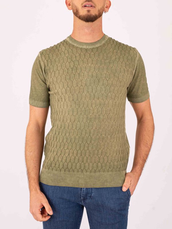 1. Peuterey men's cotton T-shirt with a modern three-dimensional texture Green Peuterey peu584399012446