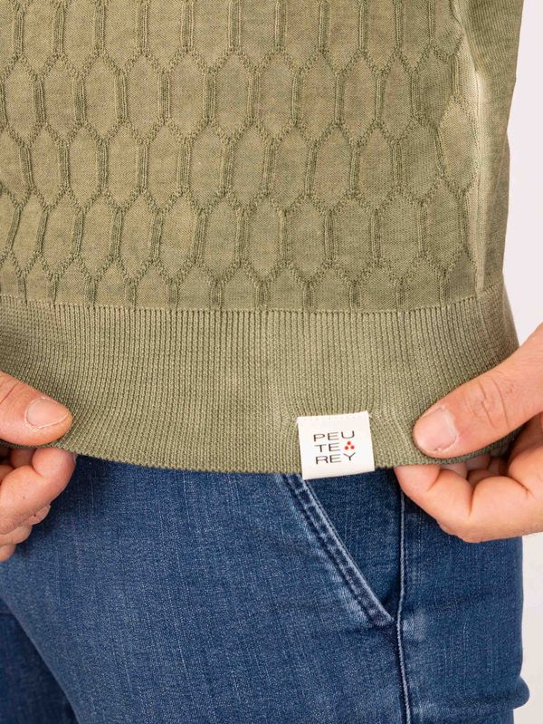 4. Peuterey men's cotton T-shirt with a modern three-dimensional texture Green Peuterey peu584399012446