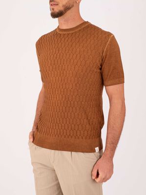 2. T-shirt en coton pour homme Peuterey avec une texture tridimensionnelle moderne Tabac