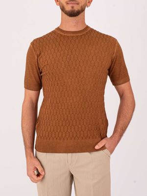 1. T-shirt en coton pour homme Peuterey avec une texture tridimensionnelle moderne Tabac