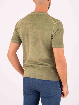 3. T-shirt en coton pour homme Peuterey avec une texture tridimensionnelle moderne Vert
