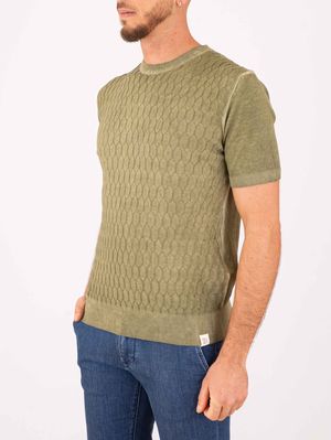 2. T-shirt en coton pour homme Peuterey avec une texture tridimensionnelle moderne Vert