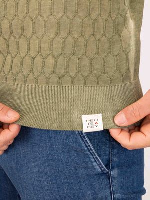 4. T-shirt en coton pour homme Peuterey avec une texture tridimensionnelle moderne Vert