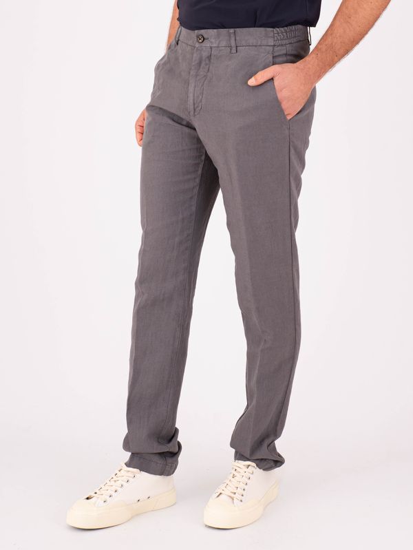2. Berwich men's trousers in linen blend, lightweight and breathable fabric Anthracite Berwich pu19morelloelax-gdol0760