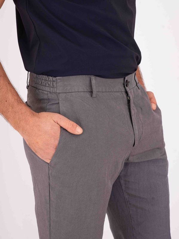 4. Berwich men's trousers in linen blend, lightweight and breathable fabric Anthracite Berwich pu19morelloelax-gdol0760