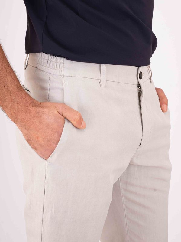 4. Berwich men's trousers in linen blend, lightweight and breathable fabric Pumice Berwich pu19morelloelax-gdol0760