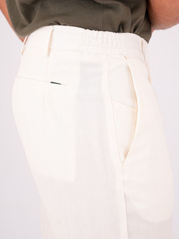 4. Berwich men's trousers in linen blend, lightweight and breathable fabric Ecru Berwich pu19morelloelax-gdol0760