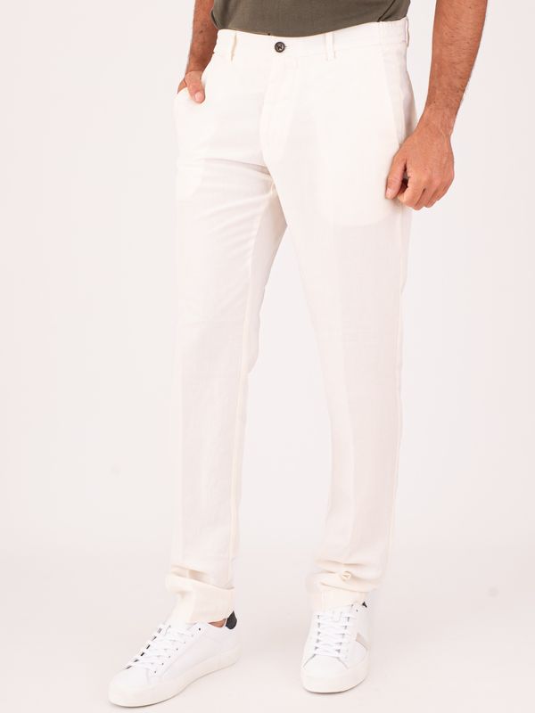 2. Berwich men's trousers in linen blend, lightweight and breathable fabric Ecru Berwich pu19morelloelax-gdol0760