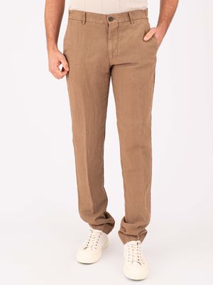 1. Berwich men's trousers in linen blend, lightweight and breathable fabric Honey