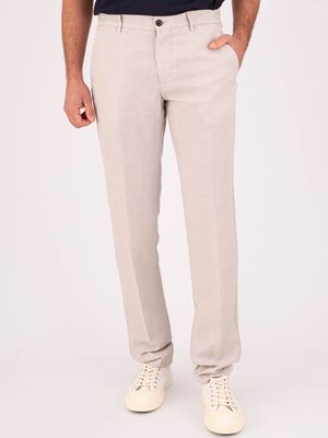 1. Berwich men's trousers in linen blend, lightweight and breathable fabric Pumice