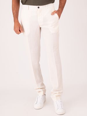 1. Berwich men's trousers in linen blend, lightweight and breathable fabric Ecru