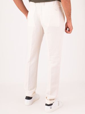 3. Berwich men's trousers in linen blend, lightweight and breathable fabric Ecru