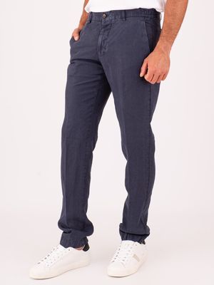 2. Berwich men's trousers in linen blend, lightweight and breathable fabric Indigo