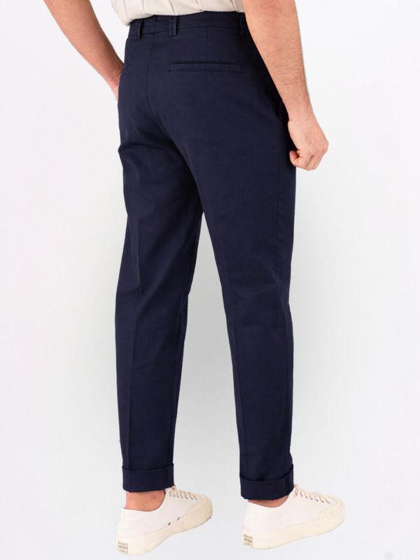3. Pantalon homme Berwich en mélange de coton avec plis sur le devant Bleu Berwich pu19chiaia-gdol0015x