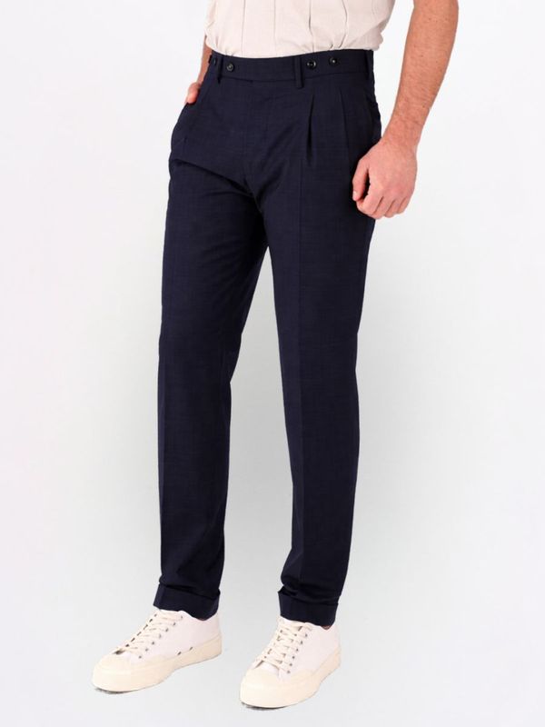 2. Berwich men's trousers in cool wool with double pleats Blue Berwich pu19barberlongmz1460