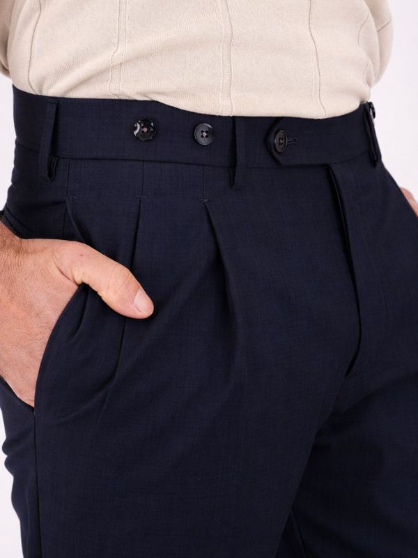 4. Berwich men's trousers in cool wool with double pleats Blue Berwich pu19barberlongmz1460