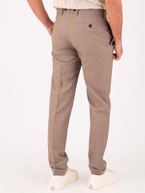 3. Pantalon homme Berwich en laine fraîche à double pli Tourterelle
