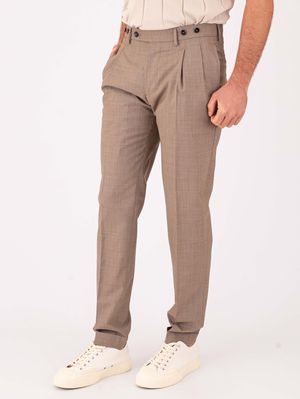 2. Pantalon homme Berwich en laine fraîche à double pli Tourterelle