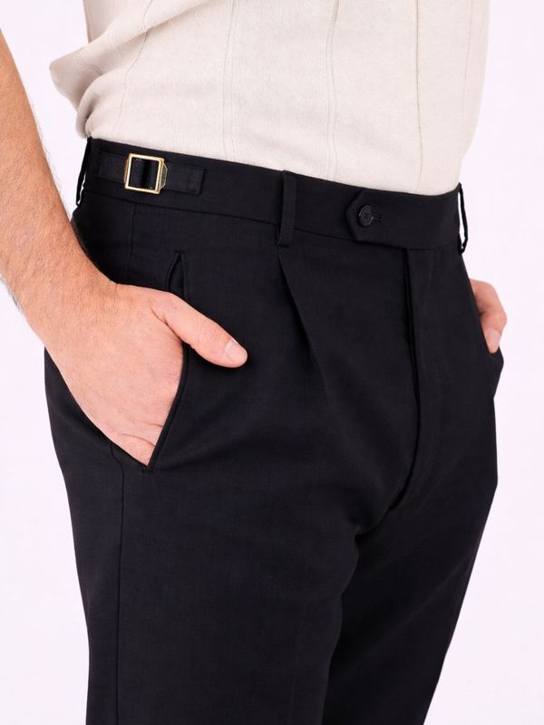4. Pantalon Berwich pour homme en laine fraîche à la coupe nette Marine Berwich pu19retromz1460